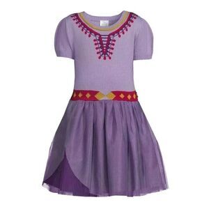Disney Wish Asha Toddler Girls, Cosplay Purple Sweater Dress, Size 3T